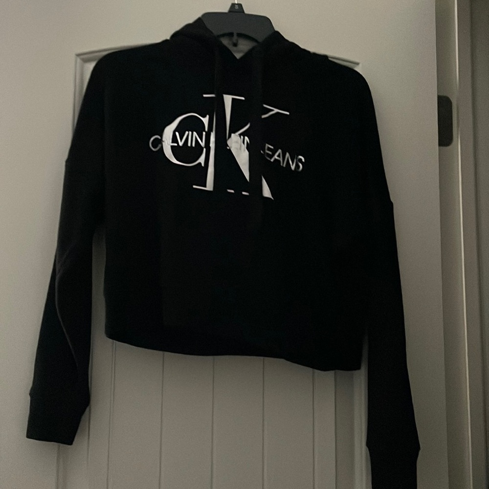Calvin Klein Jeans Black and silver hooded sweatshirt. Size S - Picture 1 of 5